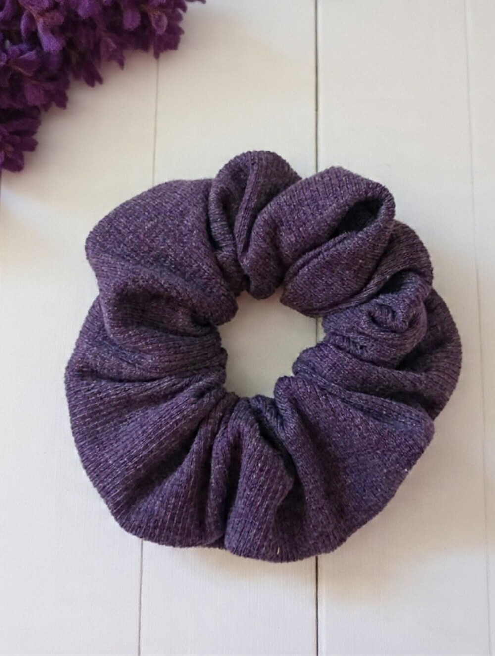 Handmade Plum Purple Oversized Scrunchie | Cottagecore Bookish Hair Accessory